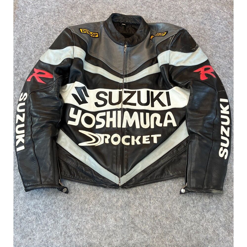 Vintage Joe Rocket Suzuki Yoshimura Leather Racing Motorcycle Jacket Size 3XL